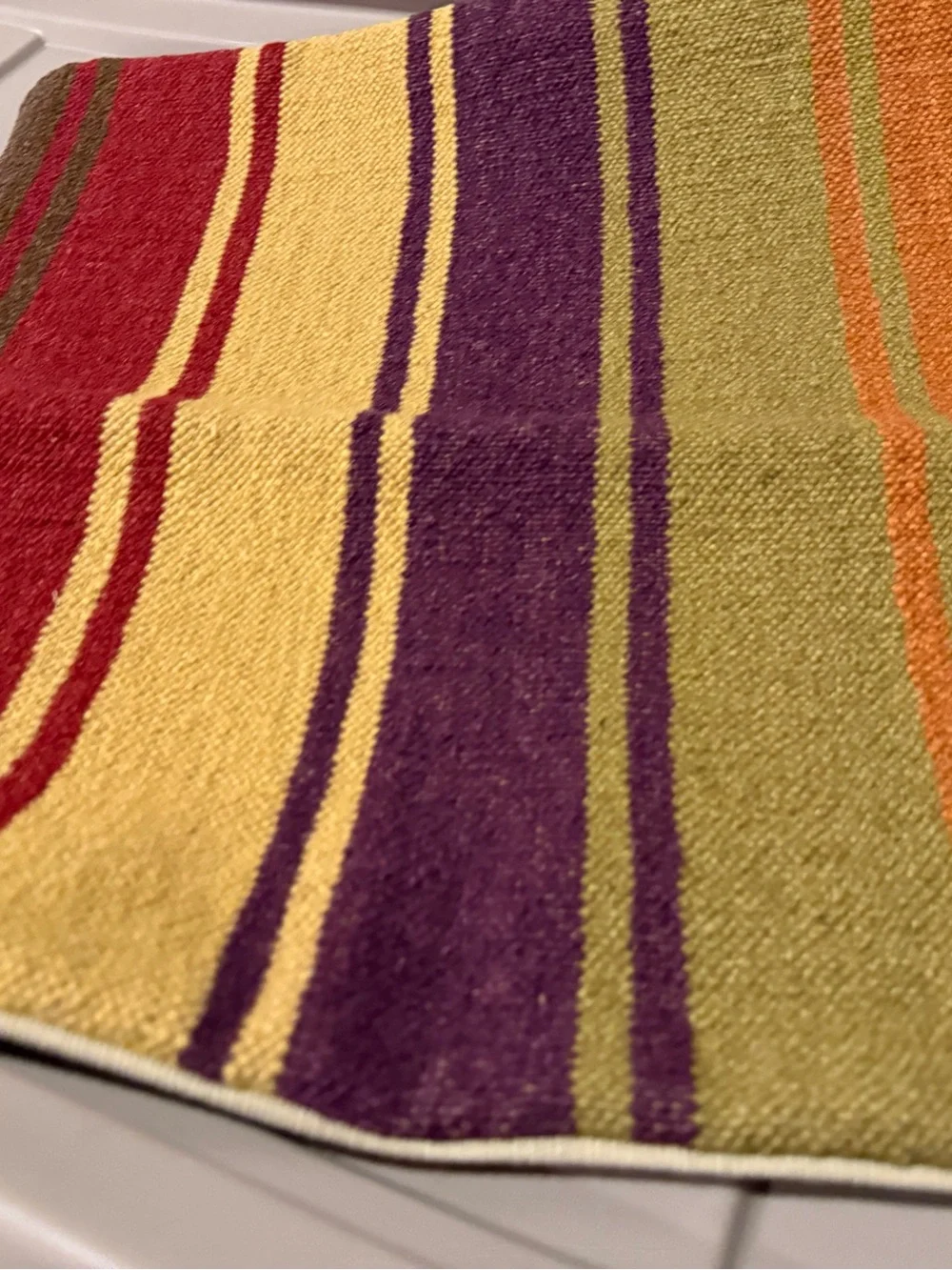 NWOT Pottery Barn Bold Stripe Kilim Pillow Cover. 18, Multi Color